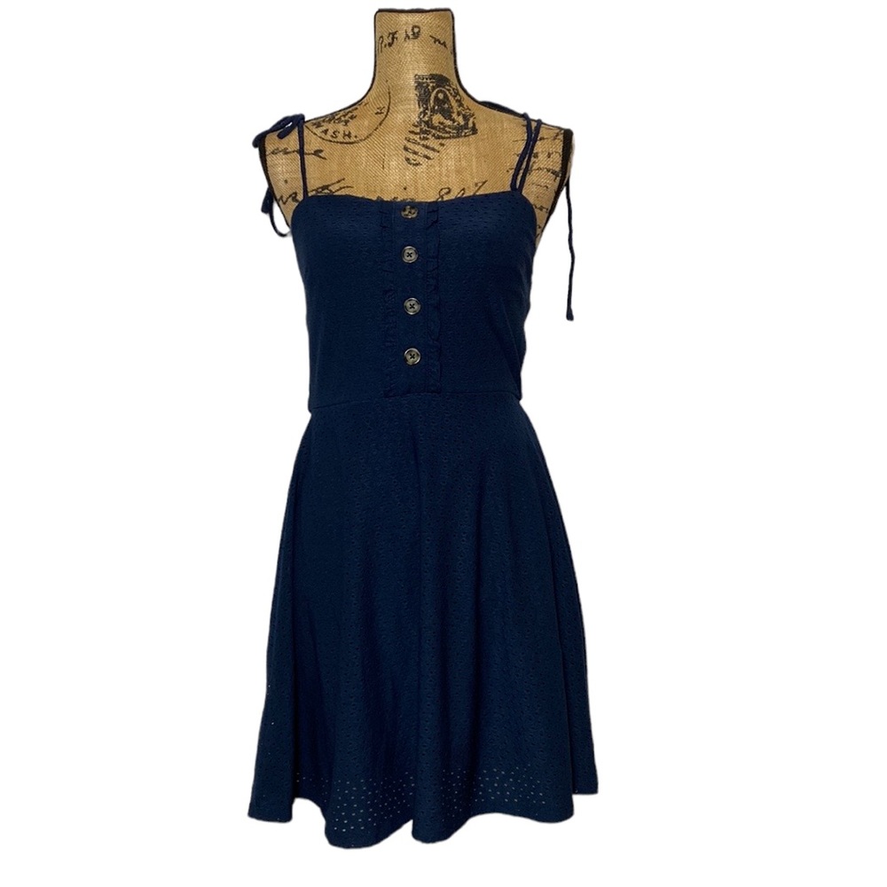 Speechless Blue Fit & Flare Sleeveless Mini Dress M